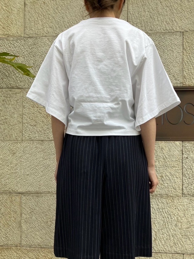 N°21　ヌメロヴェントゥーノ  25S-F101-6328  5分袖 ショート丈 ロゴＴシャツ  PINK / GRAY / BLACK / WHITE  