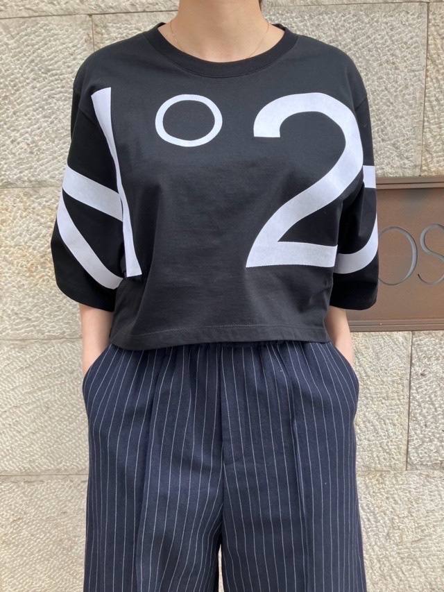 N°21　ヌメロヴェントゥーノ  25S-F101-6328  5分袖 ショート丈 ロゴＴシャツ  PINK / GRAY / BLACK / WHITE  