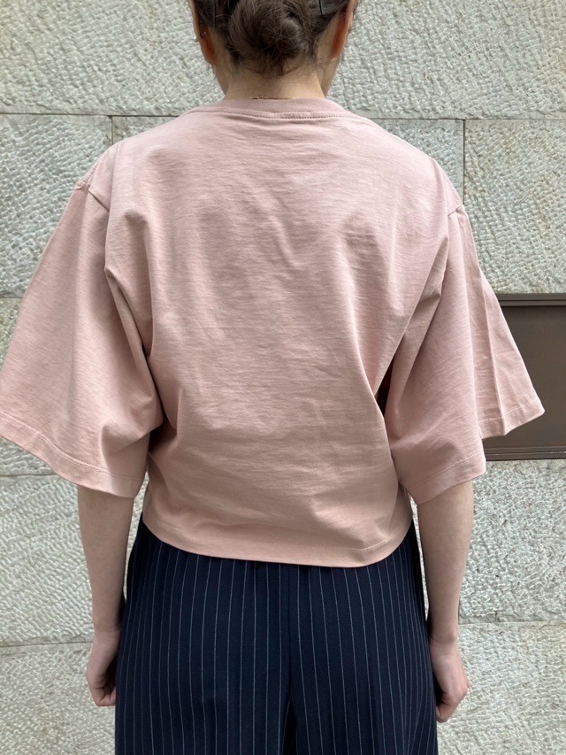 N°21　ヌメロヴェントゥーノ  25S-F101-6328  5分袖 ショート丈 ロゴＴシャツ  PINK / GRAY / BLACK / WHITE  
