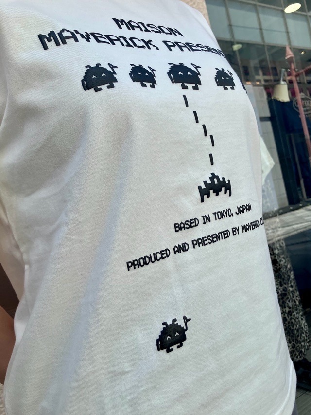 MAISON MAVERICK PRESENTS　エンボスロゴ インベーダー プリント Tシャツ  MM5161   WHITE / GRAY / BLACK　メゾン マヴェリック プレゼンツ