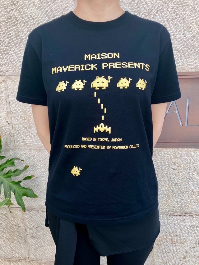 MAISON MAVERICK PRESENTS　エンボスロゴ インベーダー プリント Tシャツ  MM5161   WHITE / GRAY / BLACK　メゾン マヴェリック プレゼンツ