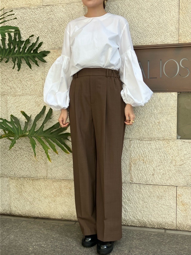 near.nippn ニア―ニッポン ストレッチウールストレートパンツ 605-2526 ブラウン/グレー杢/ブラック