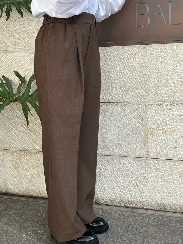 near.nippn ニア―ニッポン ストレッチウールストレートパンツ 605-2526 ブラウン/グレー杢/ブラック