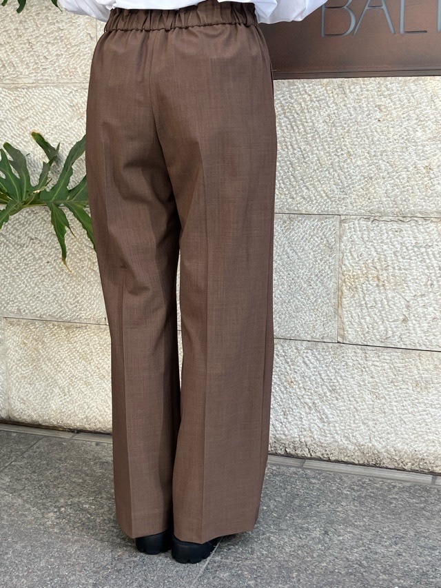 near.nippn ニア―ニッポン ストレッチウールストレートパンツ 605-2526 ブラウン/グレー杢/ブラック