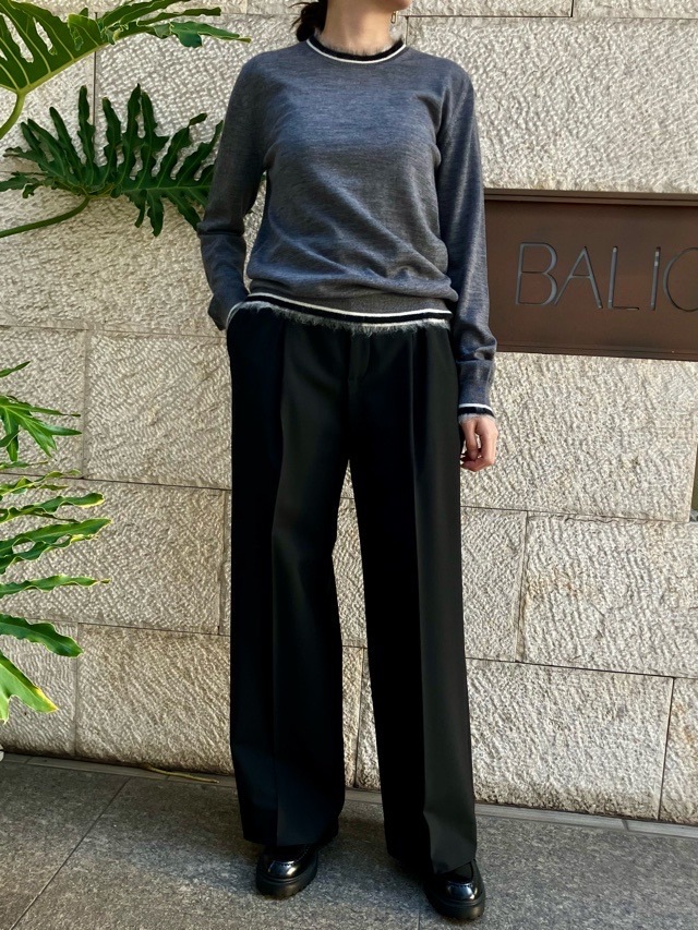 near.nippn ニア―ニッポン ストレッチウールストレートパンツ 605-2526 ブラウン/グレー杢/ブラック