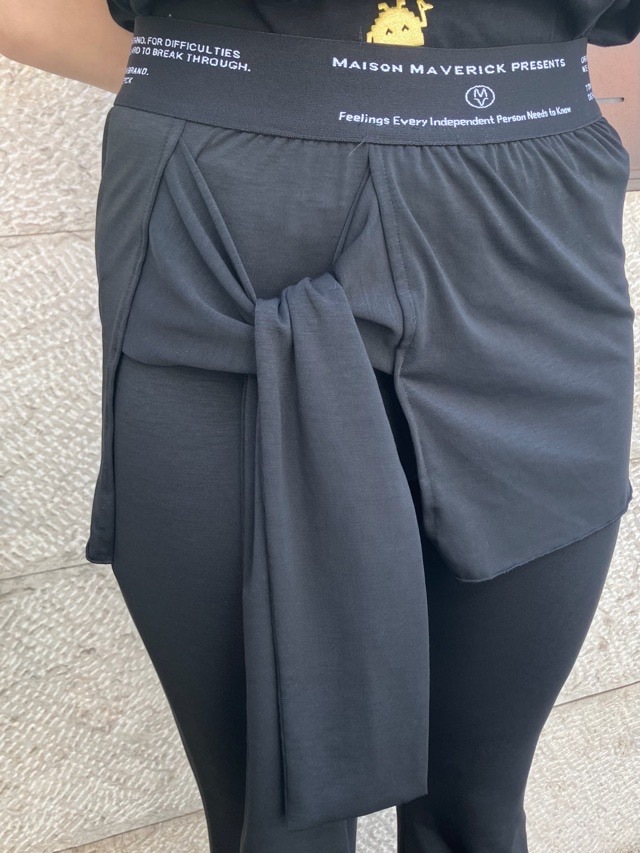 MAISON MAVERICK PRESENTS　  ウエスト ロゴテープ ストレッチ パンツ   MM5156   GRAY / BLACK　メゾン マヴェリック プレゼンツ