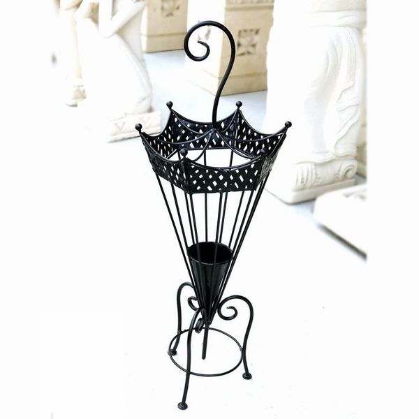 アジアン エスニック 花瓶 傘立て？ インテリア 大型 傘の形のアイアン