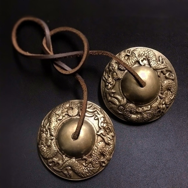 ティンシャ【龍・ドラゴン】／ライトブロンズ／チベット密教法具