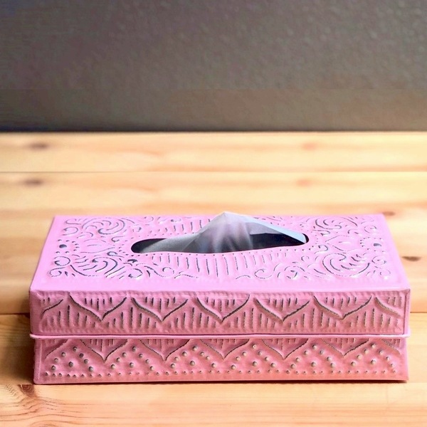 ティッシュケース【ピンク】／アルミ雑貨 | ティッシュケース