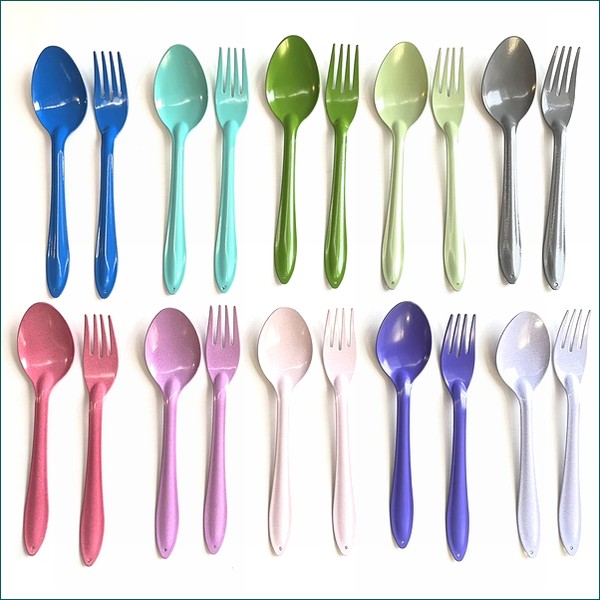 琺瑯 スプーン＆フォークセット【ローズ・ピンク・サクラ・パープル