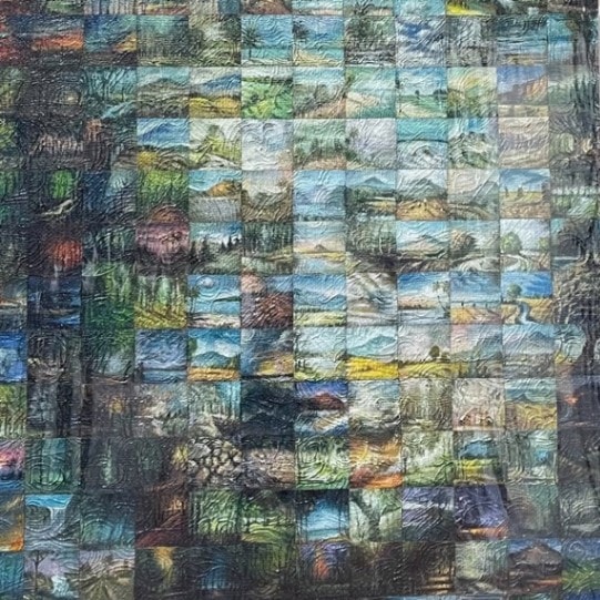 ブッダ／ブッダ コラージュ絵画／ブッダ モザイクアート【H148cm