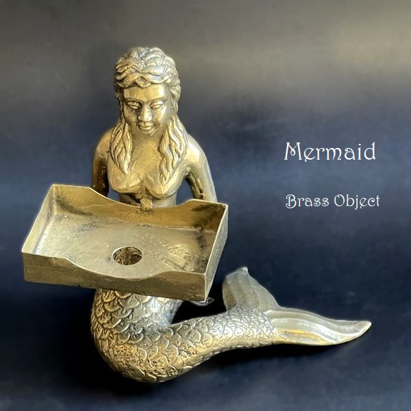 人魚像／真鍮のマーメイド／人魚のオブジェ／ブラスオブジェ／カード