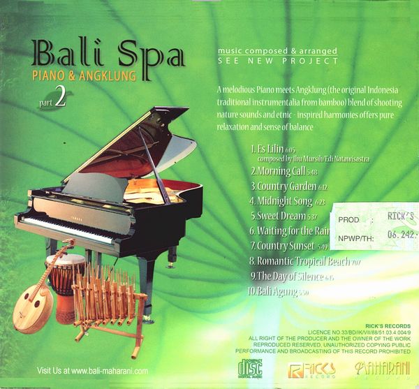 CD��Bali Spa 2��PIANO & ANGKLUNG�ۥХ� �ҡ����CD��������ߥ塼���å����Х���CD�ڥ쥿���ѥå��饤��OK��