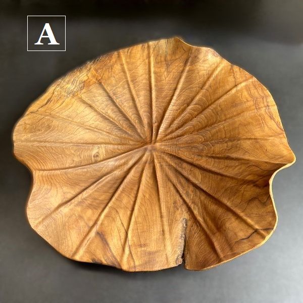 チークのトレイ【ロータスリーフ／蓮の葉】 ボウル フルーツトレイ