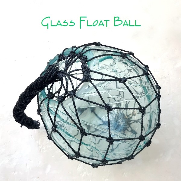 ガラスの浮き玉／バリ島のガラスの浮き玉 【グリーン×トープ