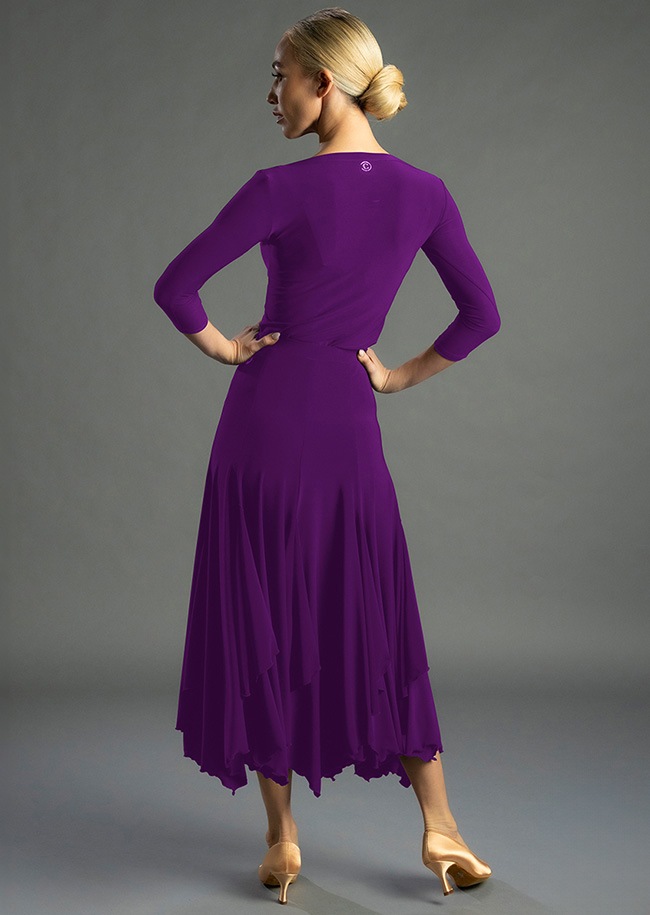 パープル フレアスカートドレス クリスアンクローバー クリスアンクローバー クレシーダ・ボールルームスカート