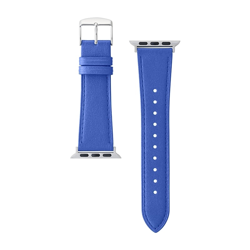 アップルウォッチ用バンド 牛革 ブルー