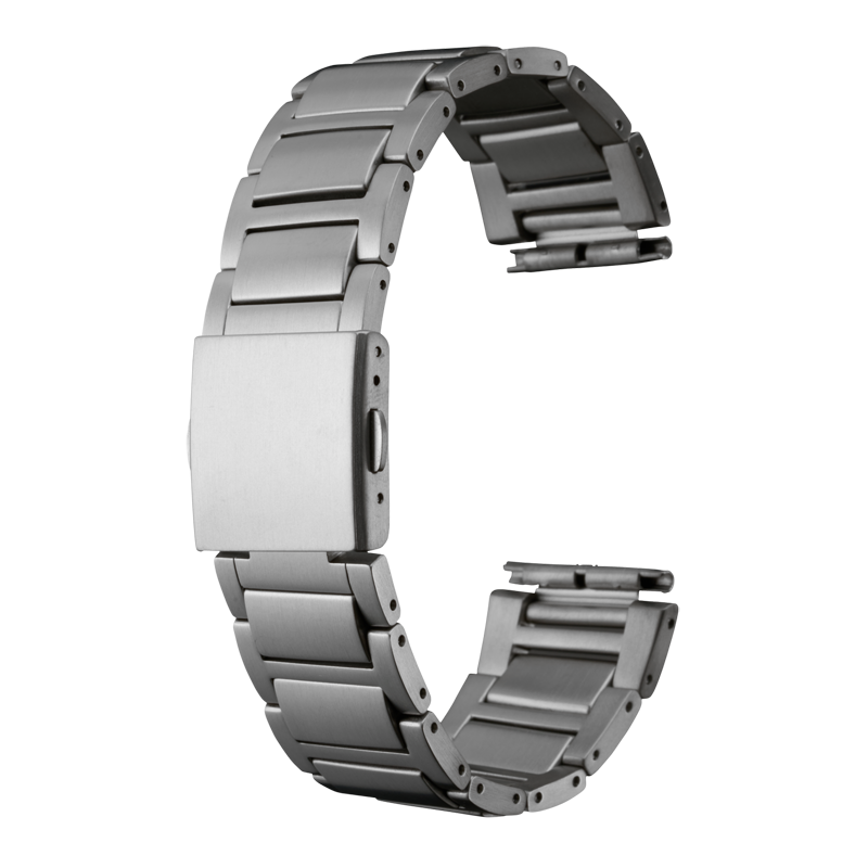 時計バンド チタン+ステンレススチール シルバー | 時計バンド