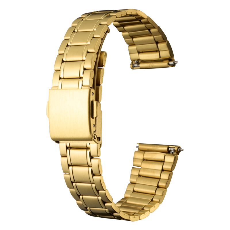 時計バンド クイックレバー ステンレススチール ゴールド | 時計バンド