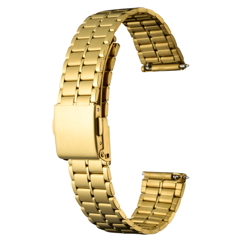 時計バンド クイックレバー ステンレススチール ゴールド | 時計バンド