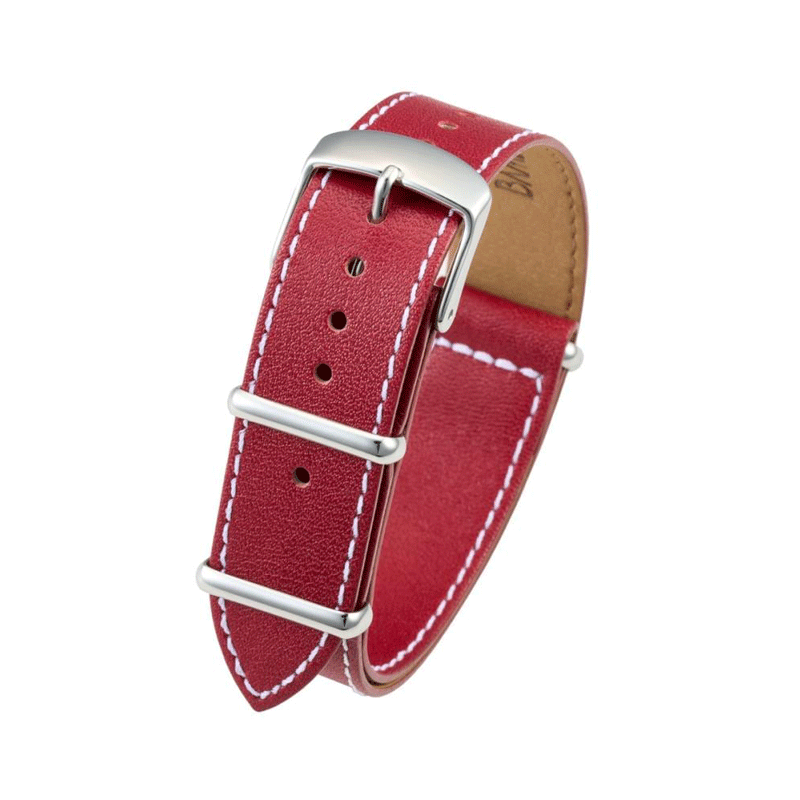 時計バンド 牛革 ワイン