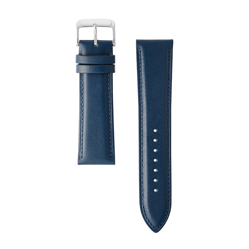 時計バンド スコッチガード 牛革 ネイビー