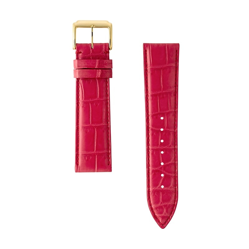 希少 S.T Dupont 腕時計 Watch クロコダイル ベルト レッド 腕時計 ベルト 時計 替えベルト バンド empt レッド 赤 クロコ型