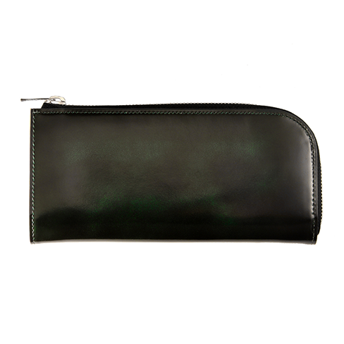 グレディア ラウンドファスナー 牛革 グリーン