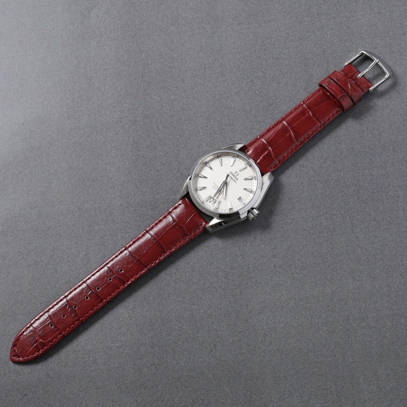 OMEGA オメガ シーマスター対応 時計バンド スコッチガード 牛革型押し