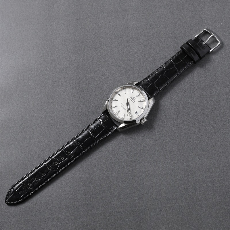 OMEGA オメガ シーマスター対応 時計バンド スコッチガード 牛革型押し