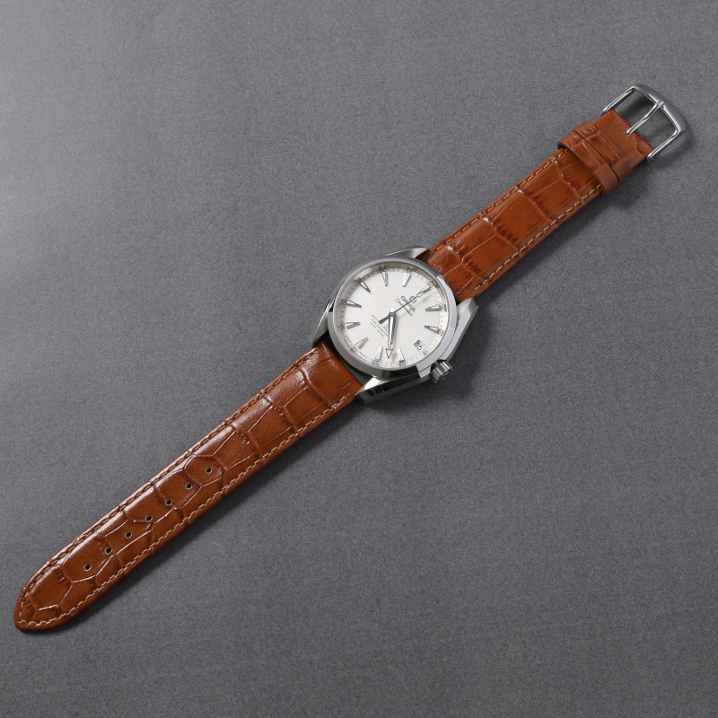 OMEGA オメガ シーマスター対応 時計バンド スコッチガード 牛革型押し