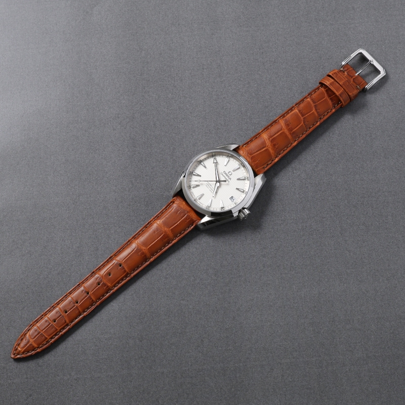 オメガ OMEGA 型押し クロコ 尾錠付き 純正 時計バンド 19mm OMEGA オメガ シーマスター対応 時計バンド プレミアムクロコ 19mm