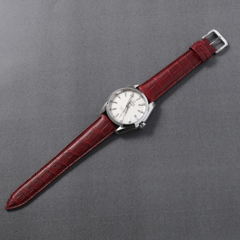 OMEGA オメガ シーマスター対応 時計バンド プレミアムクロコ 19mm