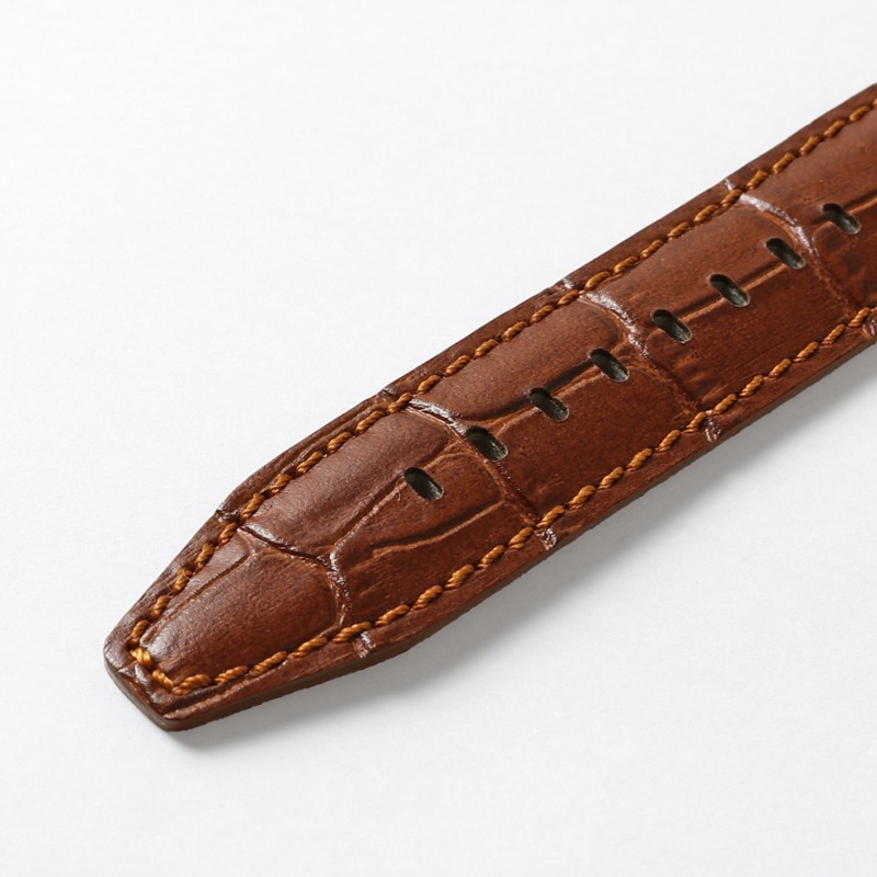 ブート ROLEX ブラウンレザー ROLEX ロレックス エクスプローラー対応 時計バンド 牛革型押し 20mm