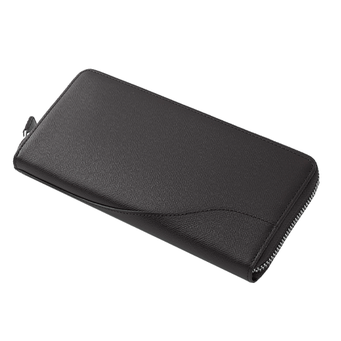 さとり ラウンドファスナー長財布 松阪レザー キリコスター型押し 硯