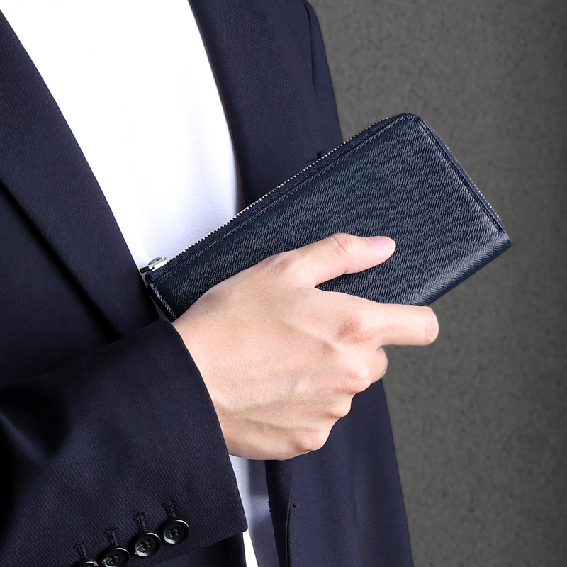 さとり コンパクトL字ファスナー 松阪レザー キリコスター型押し 豊土