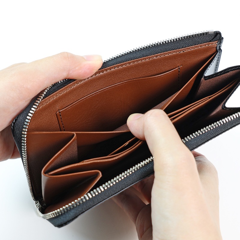 さとり コンパクトL字ファスナー 松阪レザー キリコスター型押し 豊土