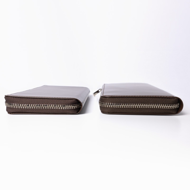 さと さとり コンパクトL字ファスナー 松阪レザー 豊土（ダークブラウン