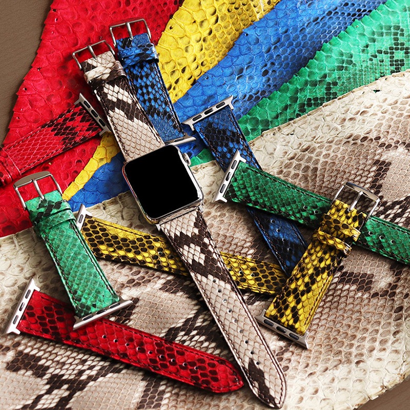 WEB限定】アップルウォッチ用バンド ダイヤモンドパイソン グリーン