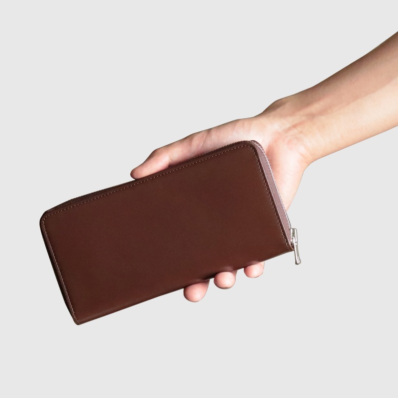 牛皮　オーダー さとり ラウンドファスナー 松阪レザー 藍 | 革小物 | バンビ