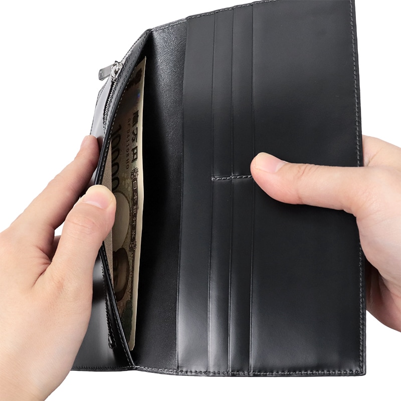 さとり 長財布 松阪レザー 硯（ブラック） | 革小物 | バンビ公式