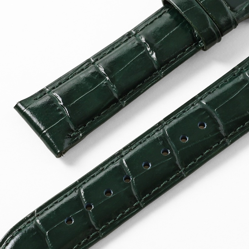 ダークグリーン ベージュ ハンドバッグ　サイフ　ベルニ 時計バンド 牛革型押し グリーン | 時計バンド | バンビ公式