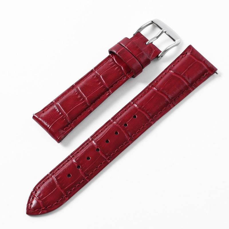 あゆかい　時計部品 時計バンド 牛革型押し レッド | 時計バンド | バンビ公式
