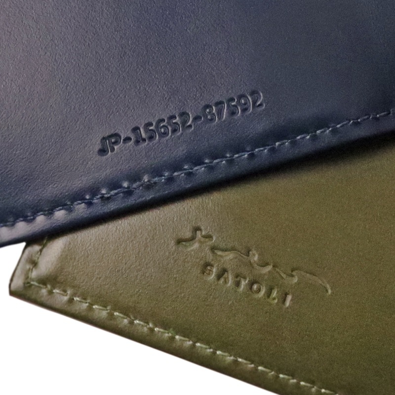 さとり キーケース 松阪レザー 硯（ブラック）×海松（カーキ） | 革