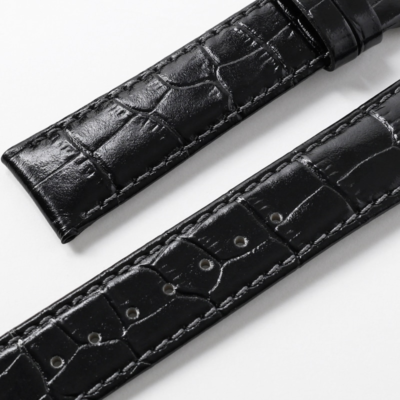 濃紺美品毛羽立ちテンダーロインw36革パッチチェーンステッチ 時計バンド スコッチガード 牛革型押し ブラック | 時計バンド