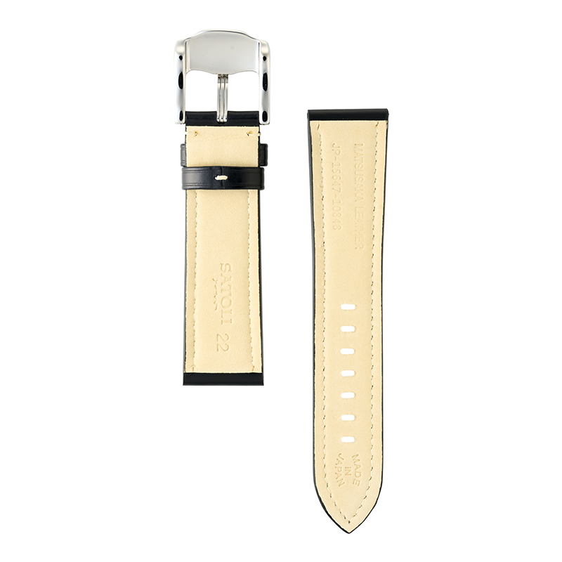 時計バンド 松阪レザー 硯（ブラック） HC007A0 | 時計バンド | バンビ