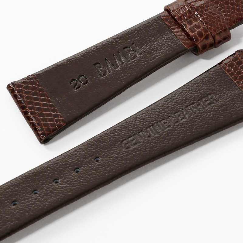 時計バンド リザード ダークブラウン BTE103B | 時計バンド | バンビ