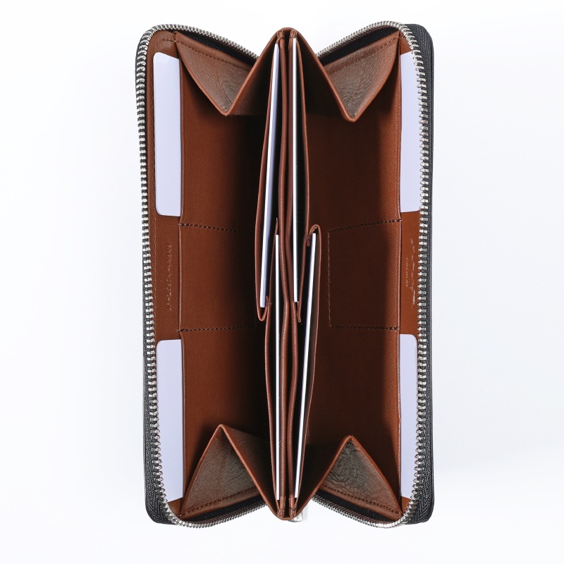 さとり ラウンドファスナー 松阪レザー 青褐（ネイビー） | 革小物