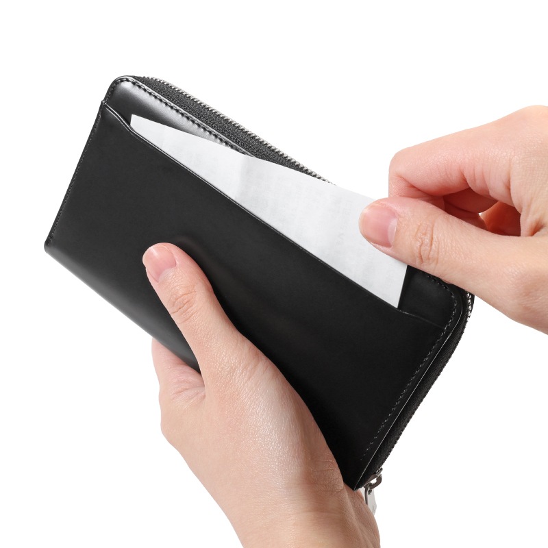 さとり ラウンドファスナー 松阪レザー キリコスター型押し 硯