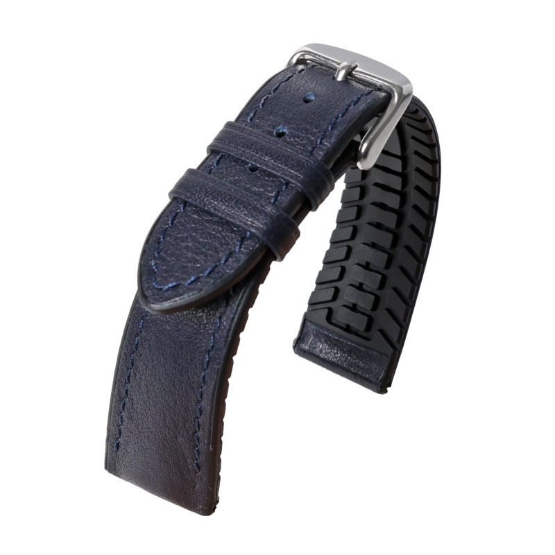 時計バンド 牛革 裏ラバー ブラック BCE071A | 時計バンド | バンビ